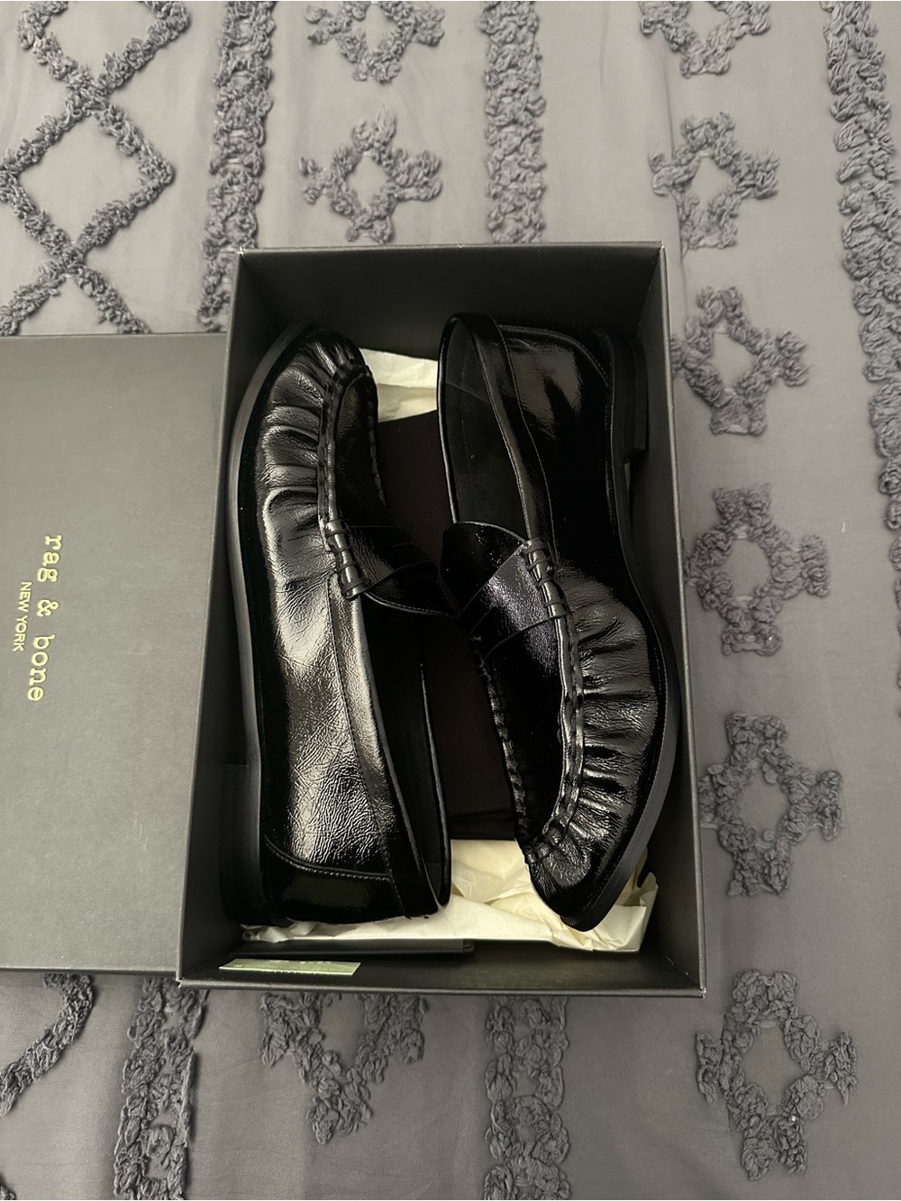rag & bone women’s Black Leather Loafers